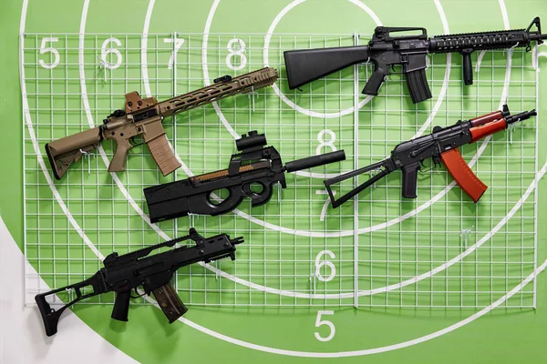 weapons in the shooting range, shooting practice target
