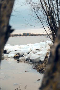 Buz drift Ob Nehri üzerinde
