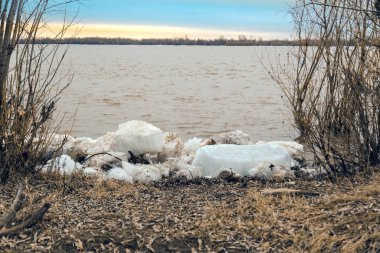 Buz drift Ob Nehri üzerinde