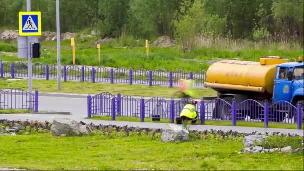 Gatan småstad — Stockvideo