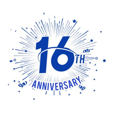 havai fişek ile 16 yaşındaki Mavi Yıldönümü logo