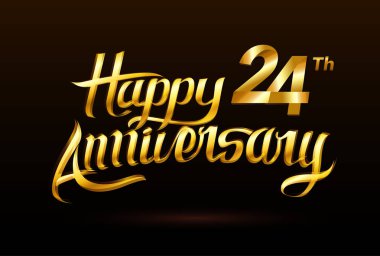 24 yaş Altın yıldönümü logosu, dekoratif arka plan yıldönümü