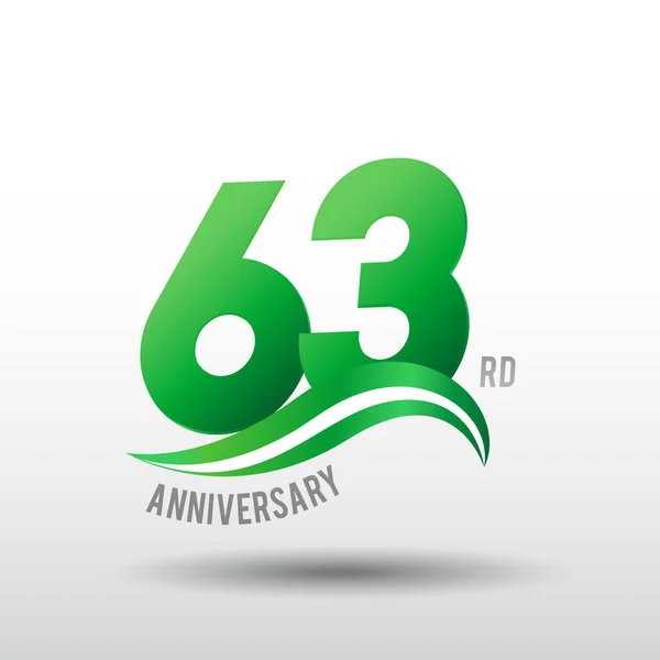 63 yıl yıldönümü logosu, dekoratif arka plan yeşil