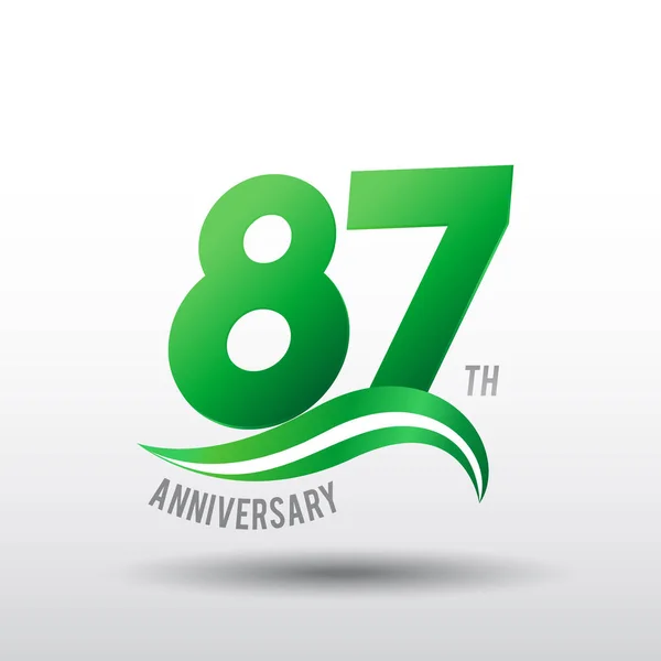 Лет Зеленый Логотип Юбилея Декоративный Фон — стоковый вектор