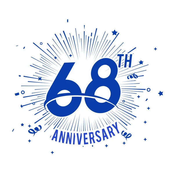 Anos Logotipo Aniversário Azul Com Fogo Artifício — Vetor de Stock