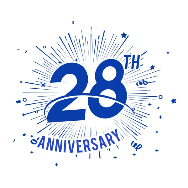 Anos Logotipo Aniversário Azul Com Fogo Artifício —  Vetores de Stock