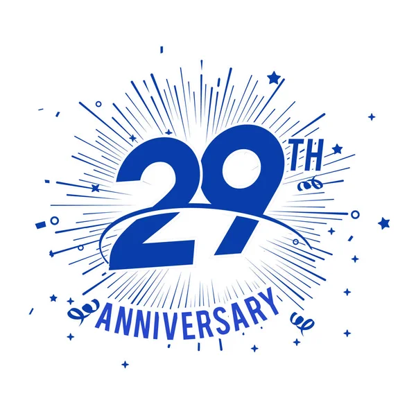 Anos Logotipo Aniversário Azul Com Fogo Artifício —  Vetores de Stock