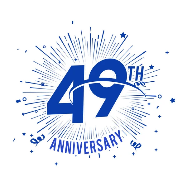 Ans Logo Anniversaire Bleu Avec Feu Artifice — Image vectorielle