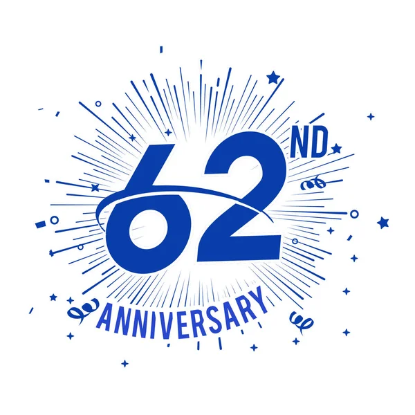 Ans Logo Anniversaire Bleu Avec Feu Artifice — Image vectorielle