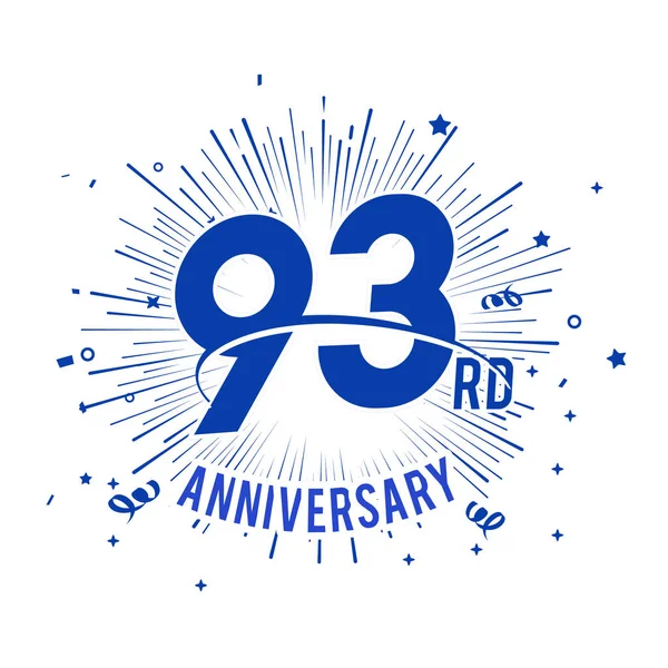 Anos Logotipo Aniversário Azul Com Fogo Artifício — Vetor de Stock