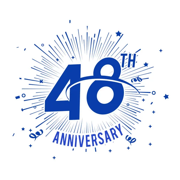 Ans Logo Anniversaire Bleu Avec Feu Artifice — Image vectorielle