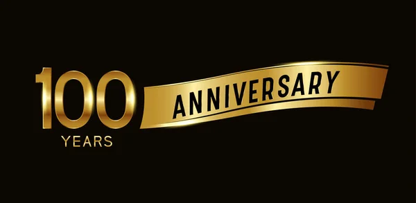 100 Años Aniversario Oro Fondo Decorativo — Archivo Imágenes Vectoriales
