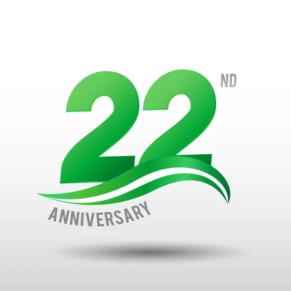 Years Green Anniversary Logo Decorative Background — Stock Vector