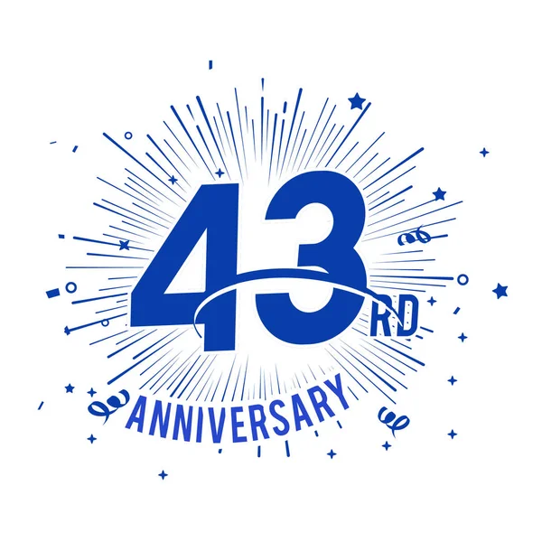 Ans Logo Anniversaire Bleu Avec Feu Artifice — Image vectorielle