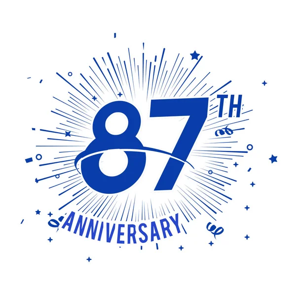 Ans Logo Anniversaire Bleu Avec Feu Artifice — Image vectorielle