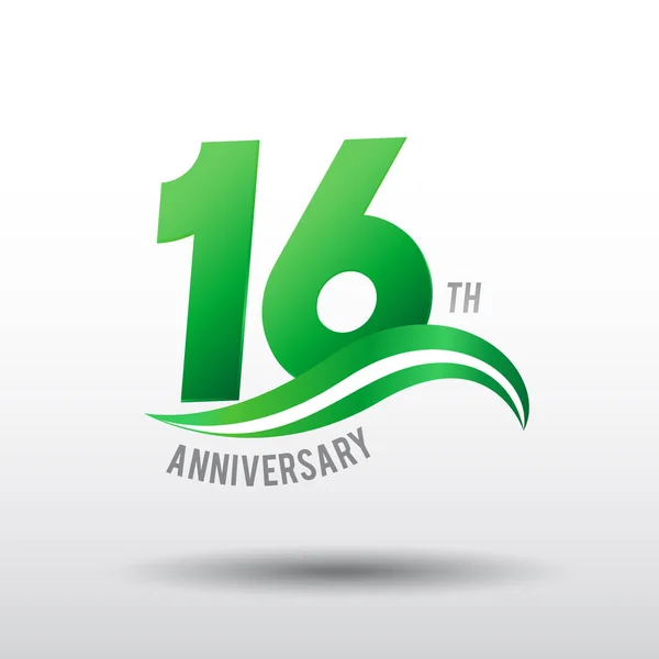 Anos Logotipo Aniversário Verde Fundo Decorativo —  Vetores de Stock
