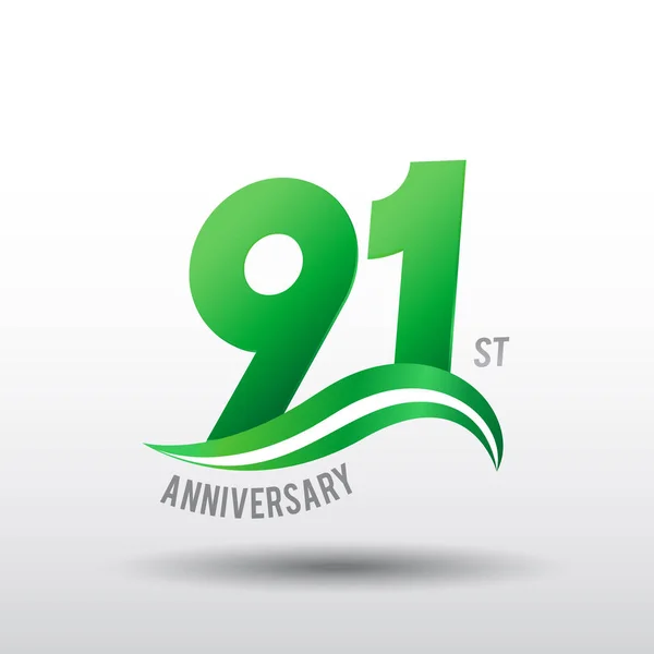 Anos Logotipo Aniversário Verde Fundo Decorativo —  Vetores de Stock