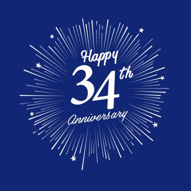 havai fişek ile 34 yaş Mavi Yıldönümü logo