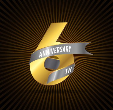 6 yıl yıldönümü şerit logolu