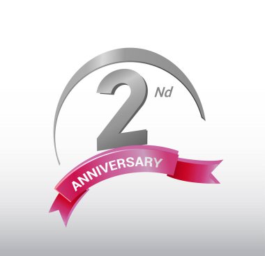 2 yıl yıldönümü logosu, dekoratif arka plan gümüş