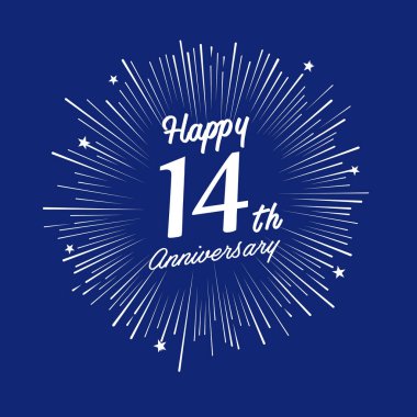 havai fişek ile 14 yaşındaki Mavi Yıldönümü logo