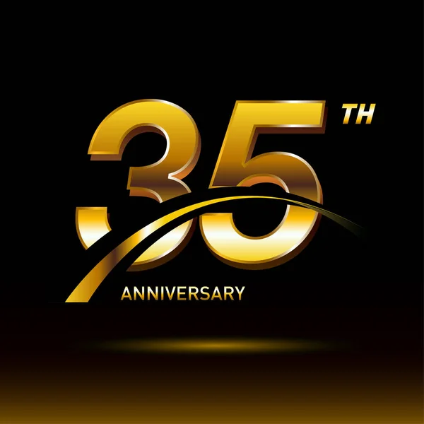 35年黄金周年纪念标志 装饰背景 — 图库矢量图片