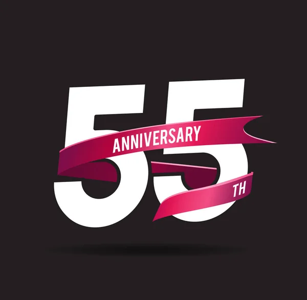 Años Logo Aniversario Con Cinta — Vector de stock