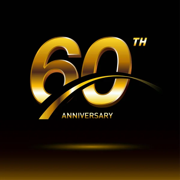 60 yıl altın yıldönümü logosu, dekoratif arka plan