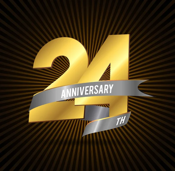 Logotipo Aniversario Años Con Cinta — Vector de stock