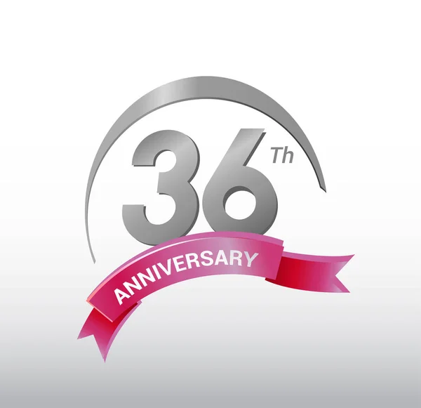 年シルバー周年記念ロゴ 装飾的な背景 — ストックベクタ