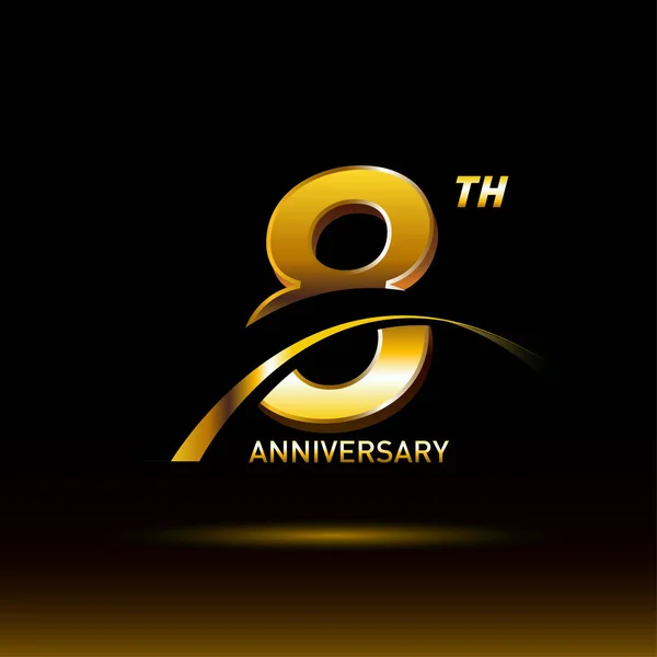 Logo Aniversario Oro Años Fondo Decorativo — Archivo Imágenes Vectoriales