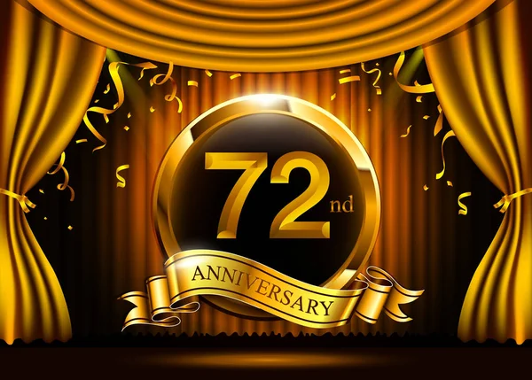 Lat Złoty Jubileusz Celebracja Logo Pierścieniem Wstążki — Wektor stockowy