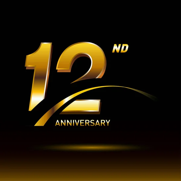 Ans Logo Anniversaire Doré Fond Décoratif — Image vectorielle