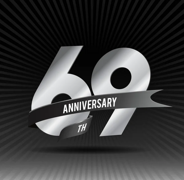 Logo Años Aniversario Con Cinta — Archivo Imágenes Vectoriales