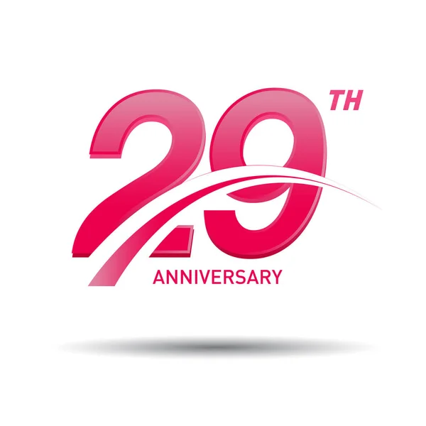 Anos Logotipo Aniversário Vermelho Fundo Decorativo — Vetor de Stock