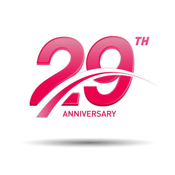 29 years red anniversary logo, decorative background