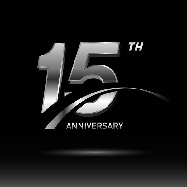 15 years silver anniversary logo, decorative background