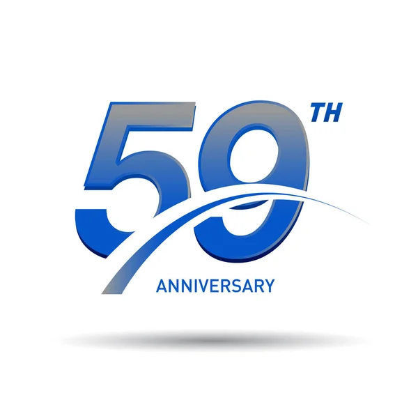 Años Logotipo Aniversario Azul Fondo Decorativo — Vector de stock
