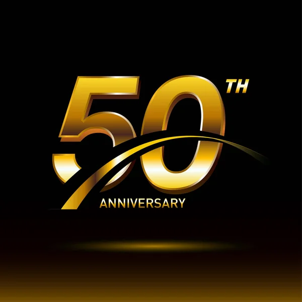 Let Výročí Zlaté Logo Dekorativní Pozadí — Stockový vektor