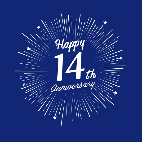 havai fişek ile 14 yaşındaki Mavi Yıldönümü logo