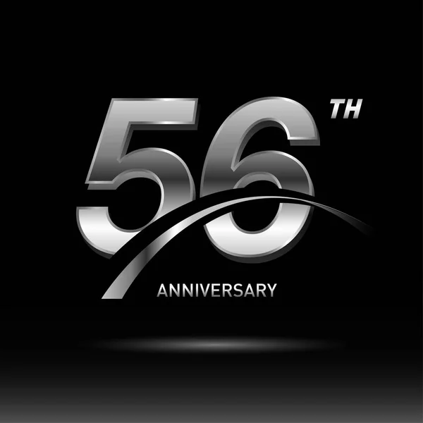 Años Logotipo Aniversario Plata Fondo Decorativo — Vector de stock