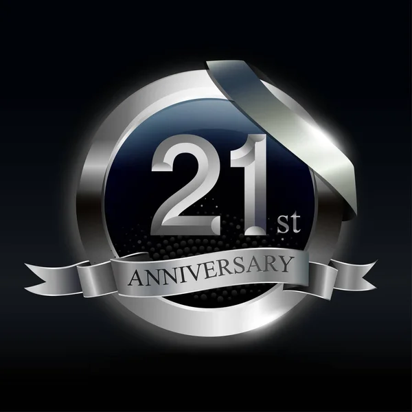 Jahre Silbernes Jubiläum Logo Dekorativer Hintergrund — Stockvektor