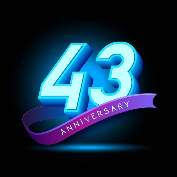 Years Neon Anniversary Logo Decorative Background — Stock Vector