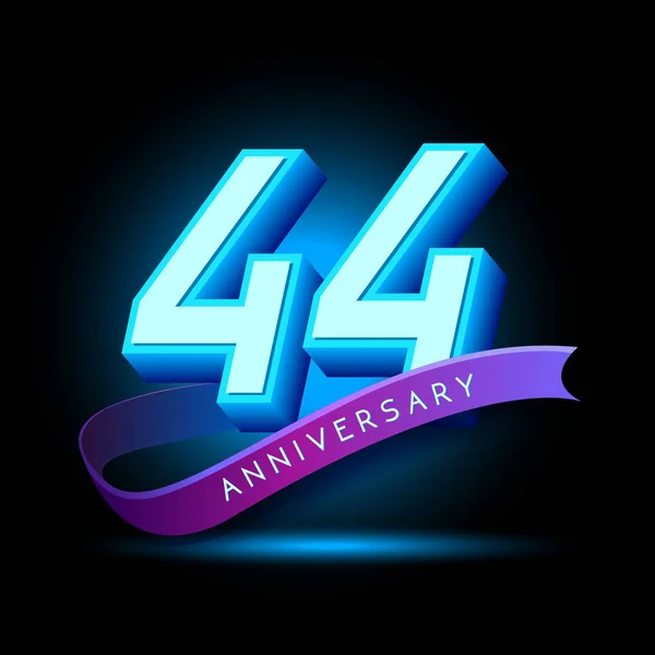Years Neon Anniversary Logo Decorative Background — Stock Vector