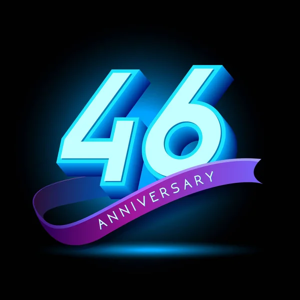 Years Neon Anniversary Logo Decorative Background — Stock Vector