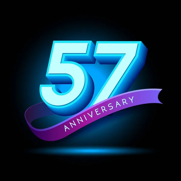 Jahre Neonfarbenes Jubiläums Logo Dekorativer Hintergrund — Stockvektor