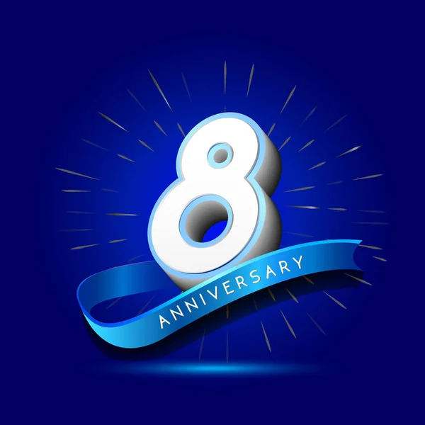Jahre Blaues Jubiläums Logo Dekorativer Hintergrund — Stockvektor