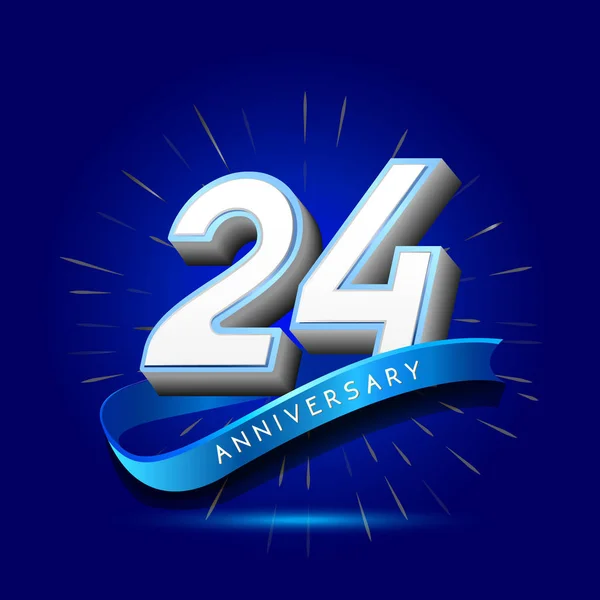 Logo Aniversario Azul Años Fondo Decorativo — Archivo Imágenes Vectoriales