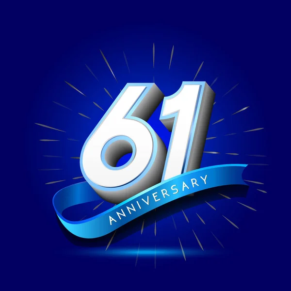 Jahre Blaues Jubiläums Logo Dekorativer Hintergrund — Stockvektor