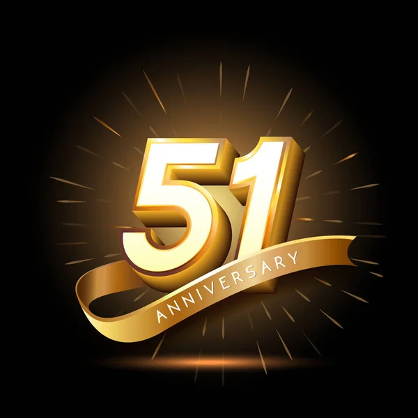 Anos Ouro Logotipo Aniversário Fundo Decorativo —  Vetores de Stock